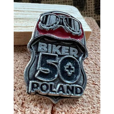 Motocyklista Biker 50+ Kask Znaczek Blacha Poland